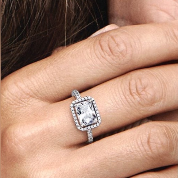Pandora Rectangular Sparkling Halo Ring - Picture 5 of 5